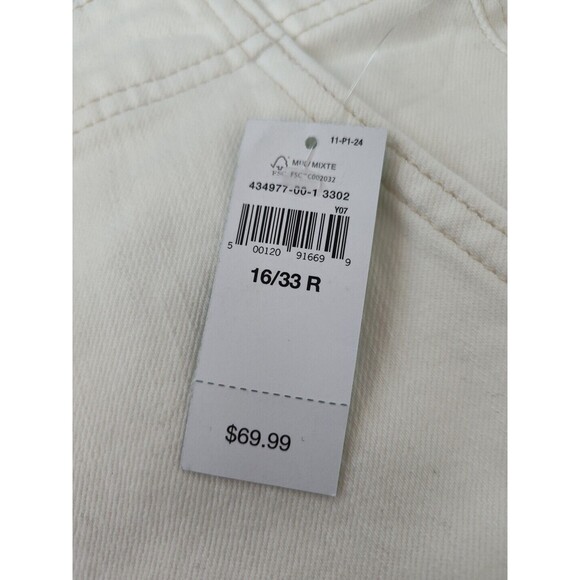 New Gap High Rise Wide Leg Utility Cropped Jeans Vintage White Size 16 Ecru NWT - Picture 12 of 14